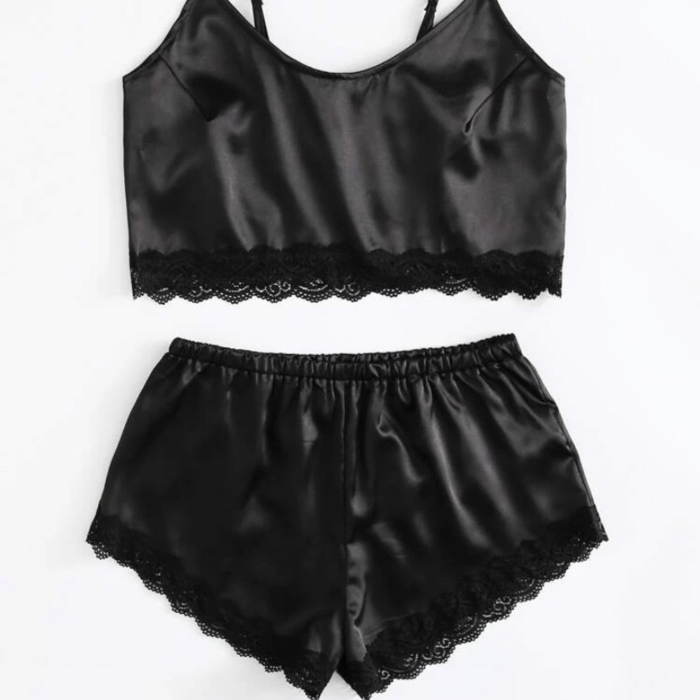 Black Silky Sexy Pajama Set